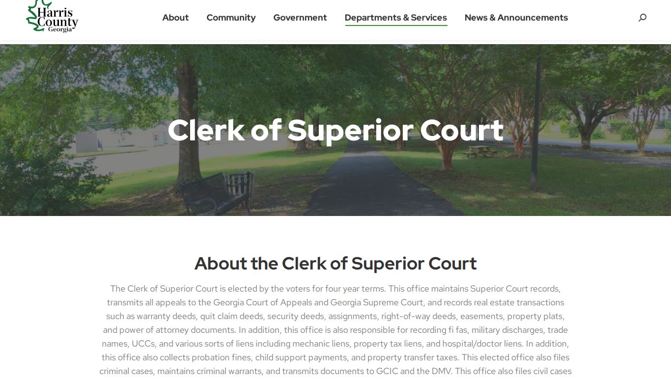 Clerk of Superior Court - Harris County, Georgia